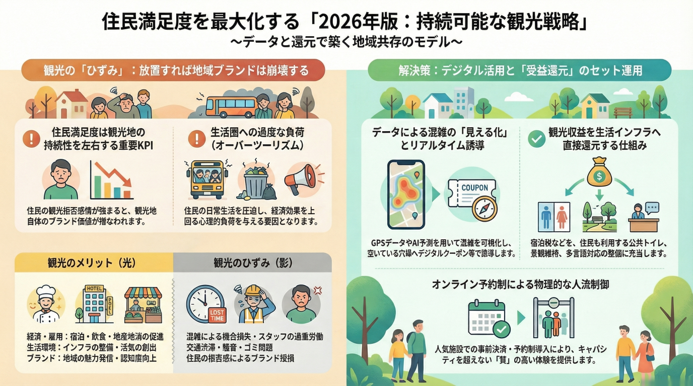 観光振興と地域共存の最適解｜住民満足度を高める「データ駆動型」持続可能戦略