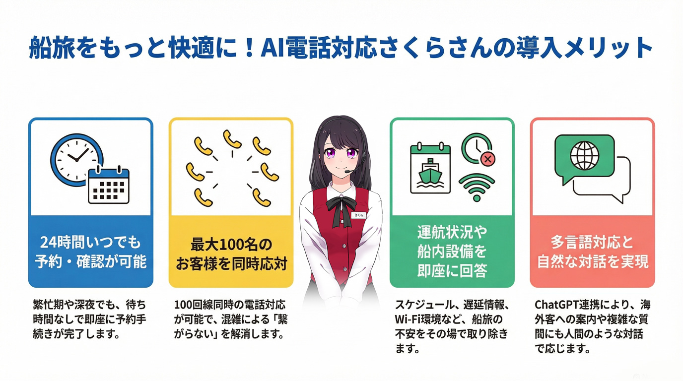 船旅をもっと快適に!AI電話対応さくらさんの導入メリット