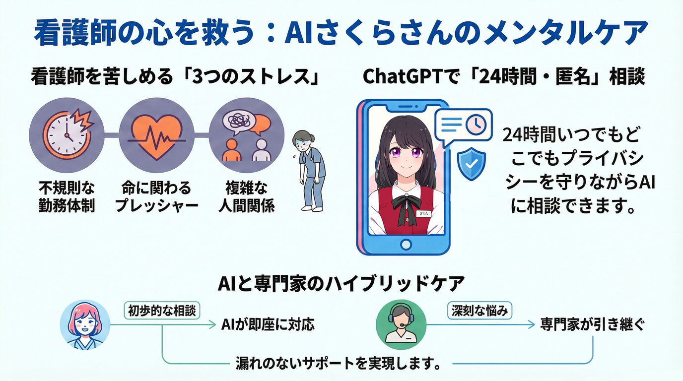 看護師の心を救う:AIさくらさんのメンタルケア