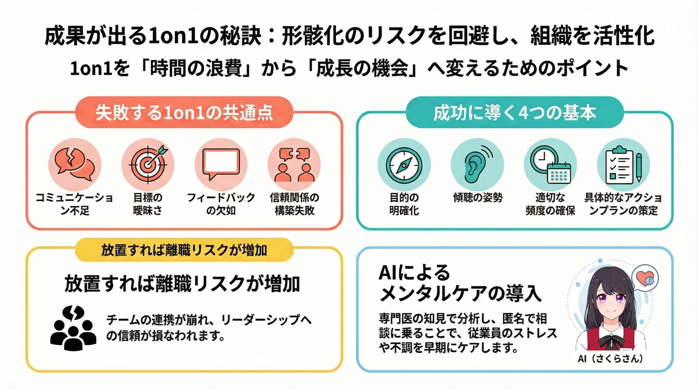 成果が出る1on1の秘訣:形骸化のリスクを回避し、組織を活性化