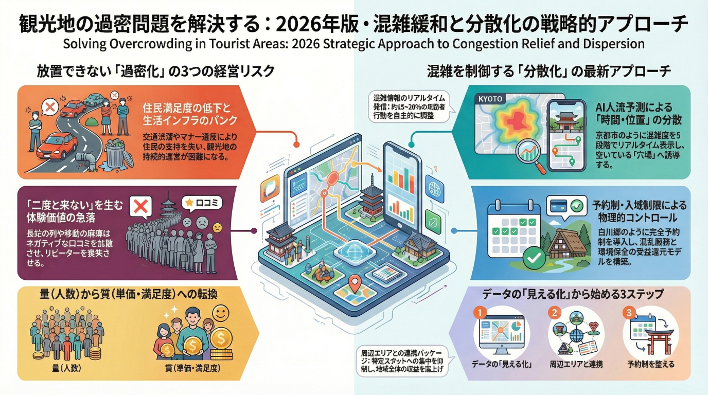 観光地の過密問題をどう防ぐ？混雑緩和と分散化の最新アプローチ（2026年版）