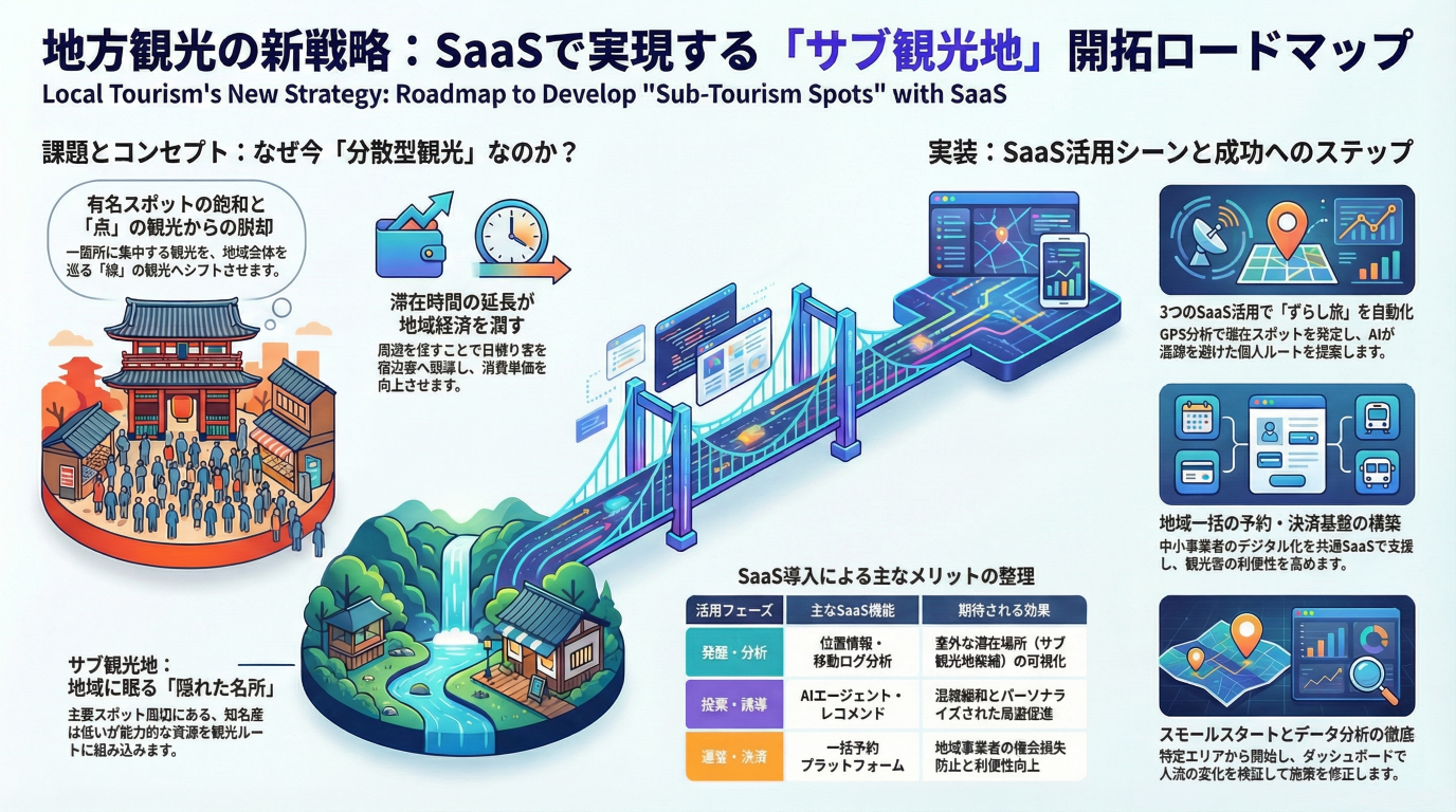 地方観光の新戦略！「サブ観光地」を開拓し収益を分散・最大化するSaaS活用法