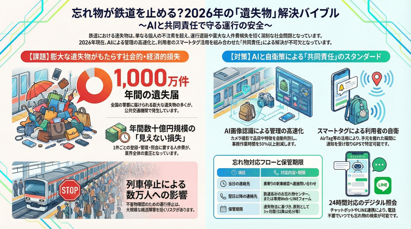 忘れ物が鉄道の運行を止める？社会問題化する「遺失物」にAIと共同責任で挑む