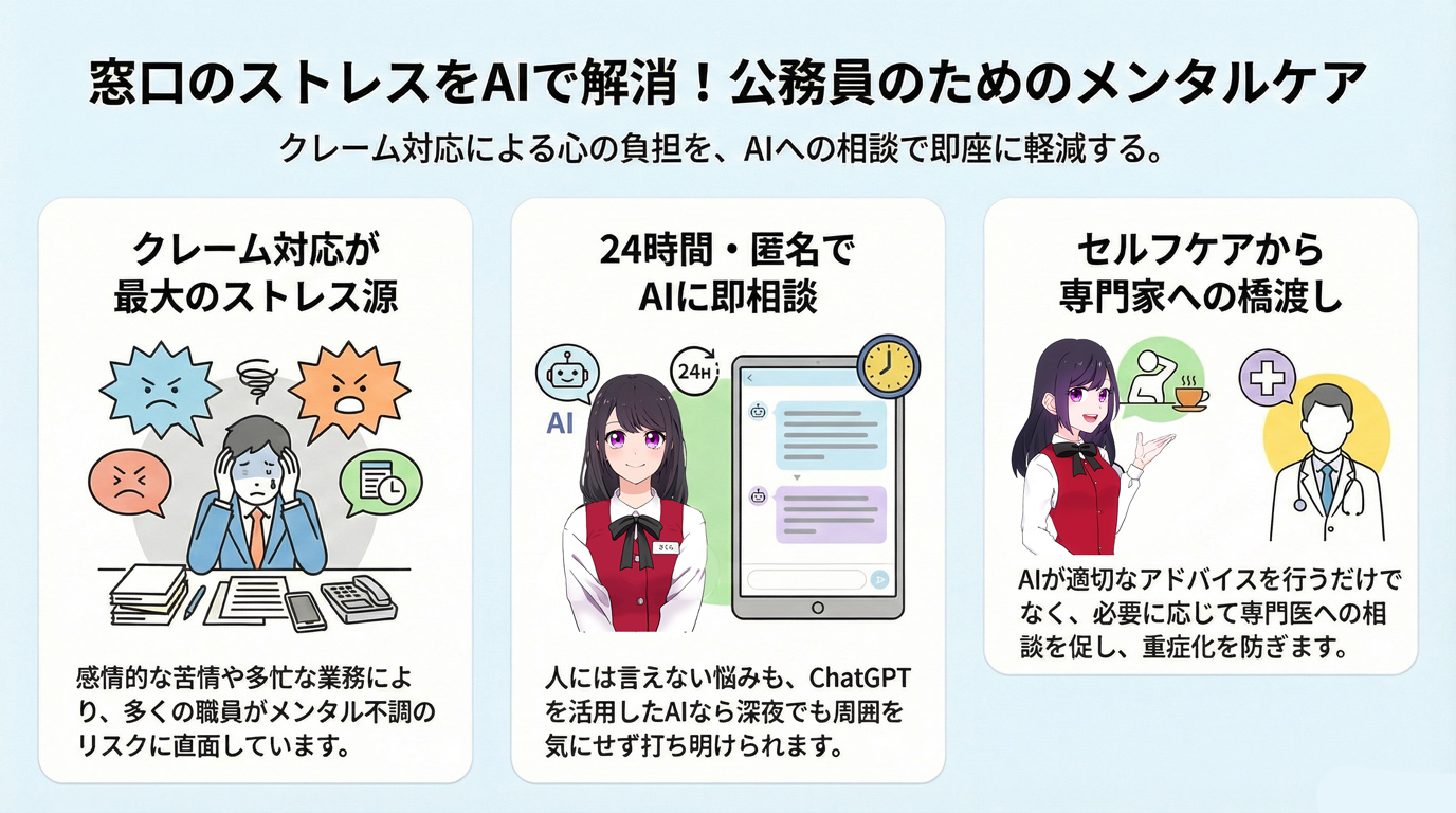窓口のストレスをAIで解消!公務員のためのメンタルケア