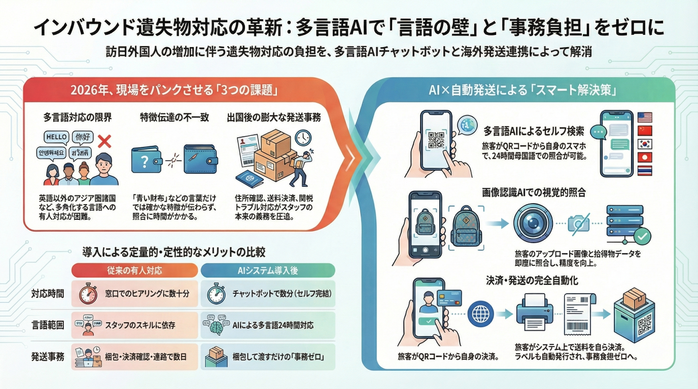 多言語対応で忘れ物に悩む外国人旅客をサポートする方法｜インバウンドDXの新常識