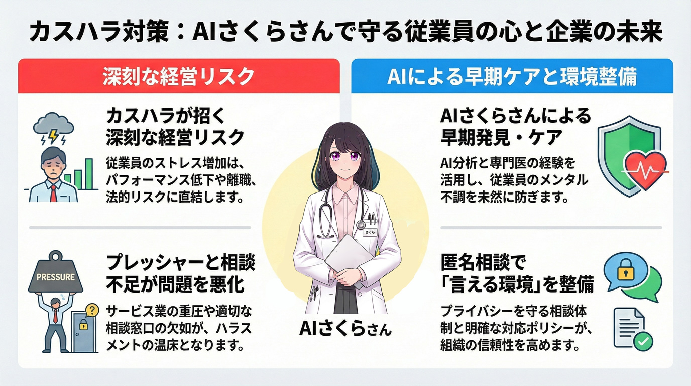 カスハラ対策:AIさくらさんで守る従業員の心と企業の未来