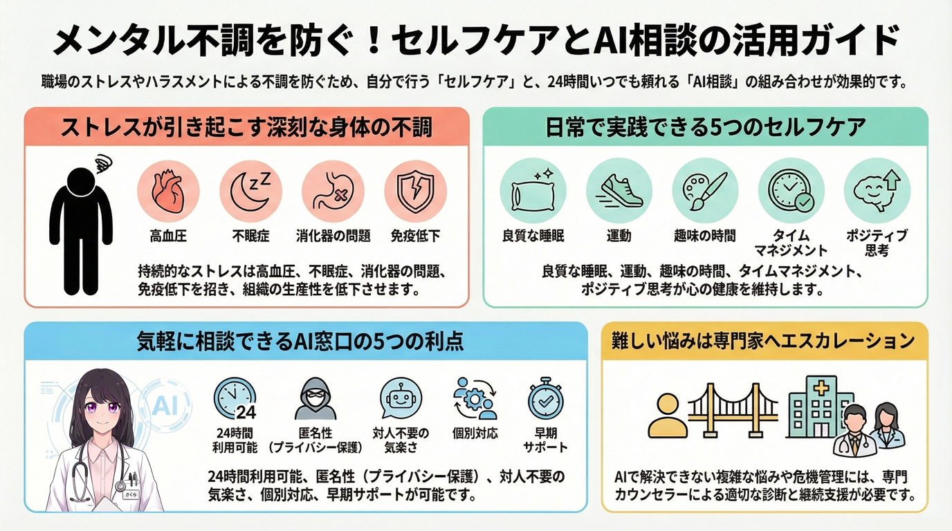 メンタル不調を防ぐ!セルフケアとAI相談の活用ガイド