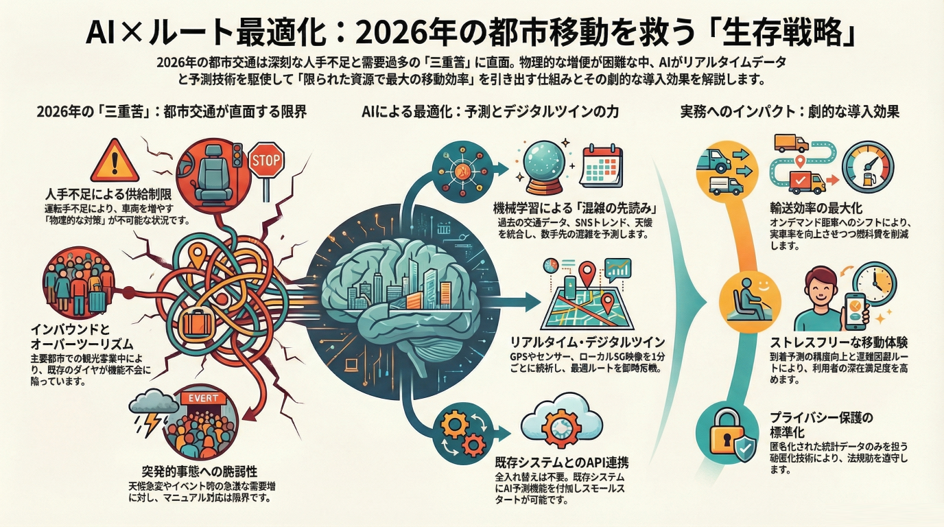 AI × ルート最適化：都市の移動課題に挑むテクノロジー