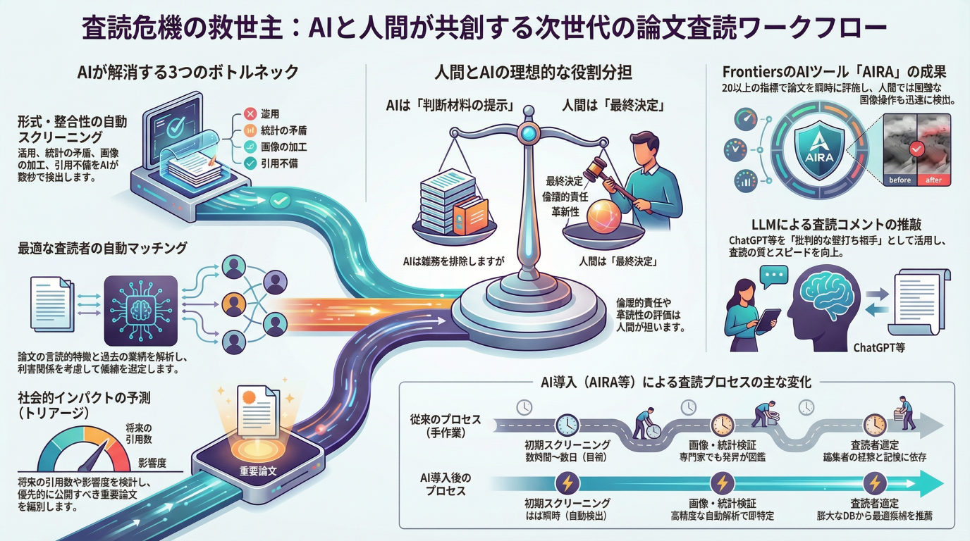 AIの力で論文査読を革新！査読負担を劇的に軽減する方法とそのメリット