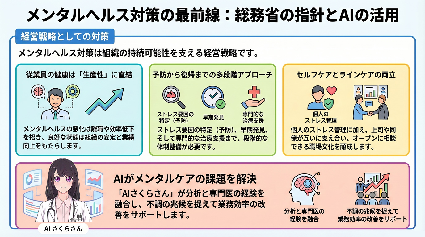 メンタルヘルス対策の最前線:総務省の指針とAIの活用