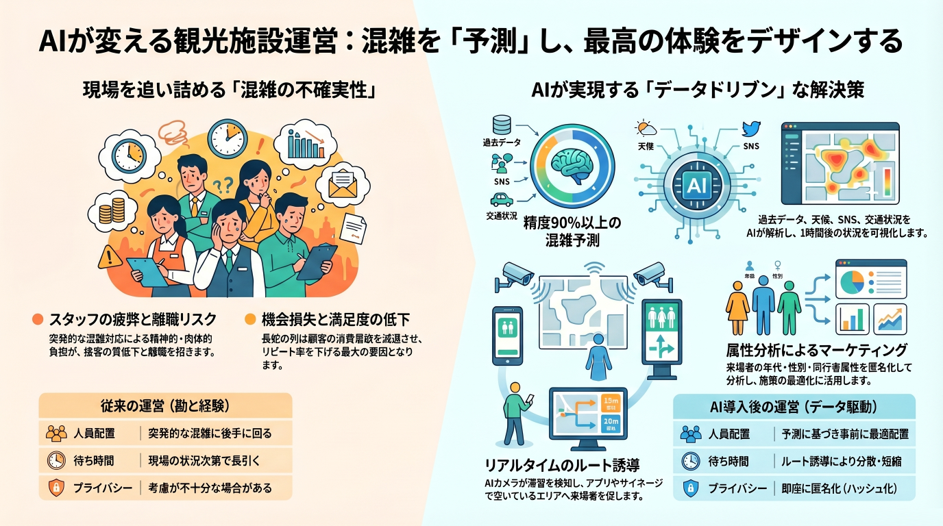 観光施設・遊園地の運営を変える！AIが実現するスマートな集客と効率化