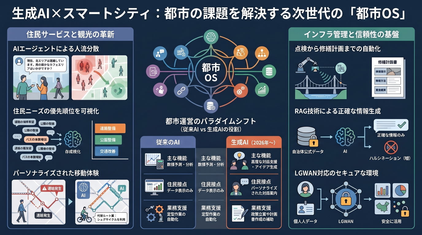都市の課題を生成AIで解決する時代へ ─ 観光・交通・インフラが一体化する未来