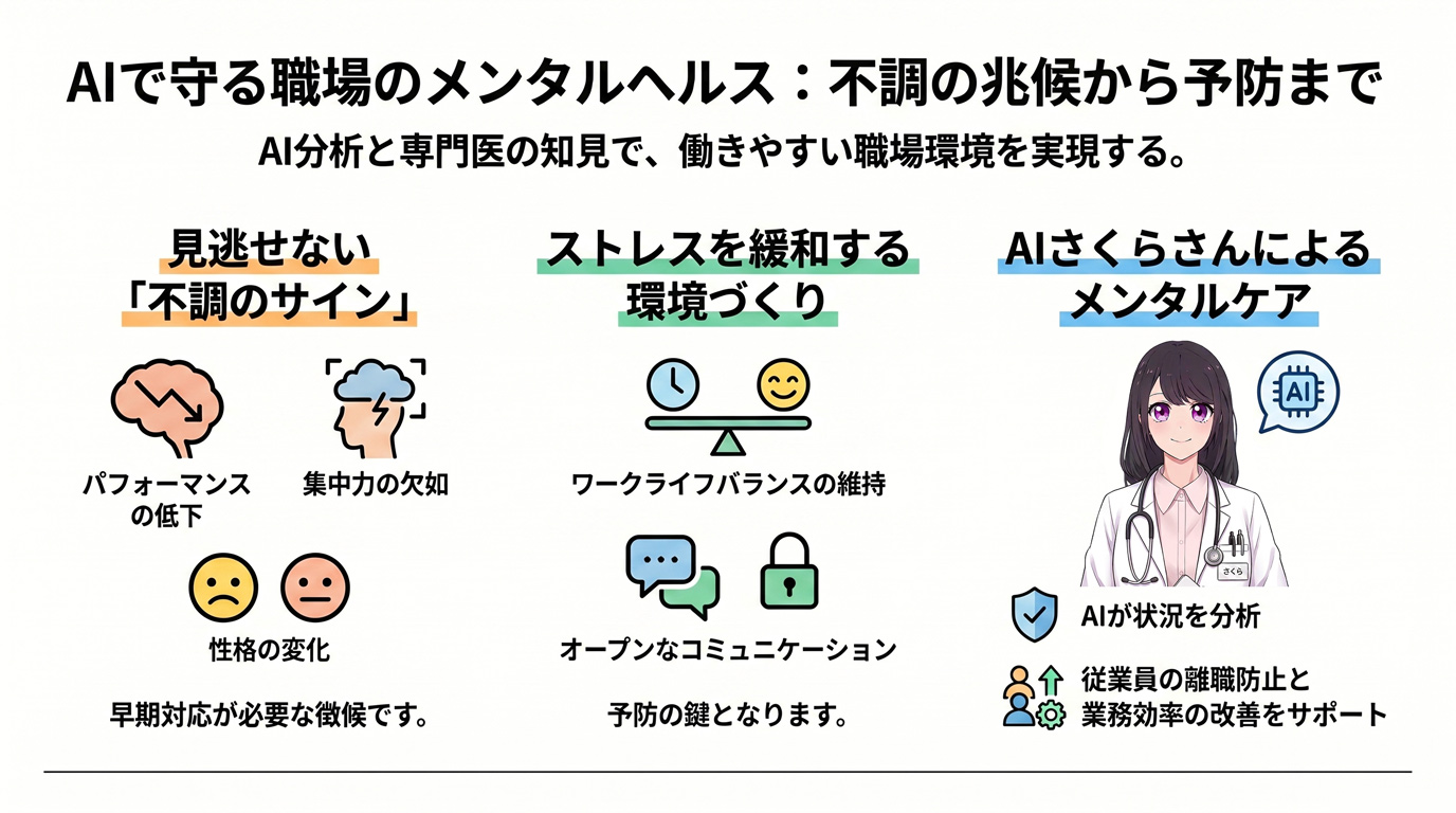 AIで守る職場のメンタルヘルス:不調の兆候から予防まで
