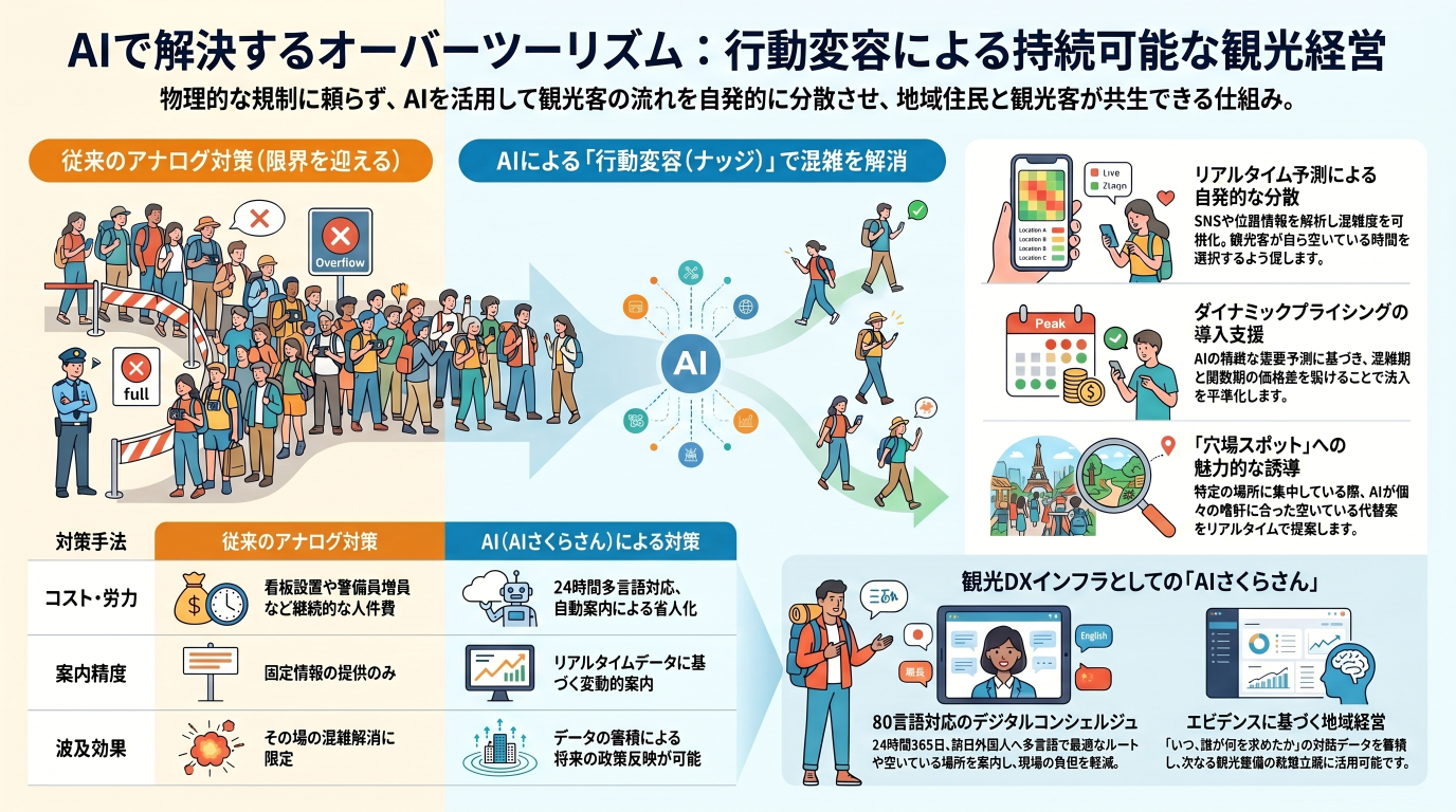 観光地の混雑、AIで分散管理！地域経営に効くオーバーツーリズム対策