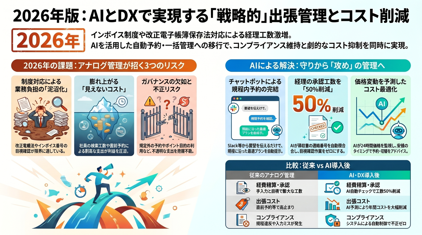 総務・経理担当者必見!企業DXとAIで「出張・旅行管理」を最適化しコスト削減を実現