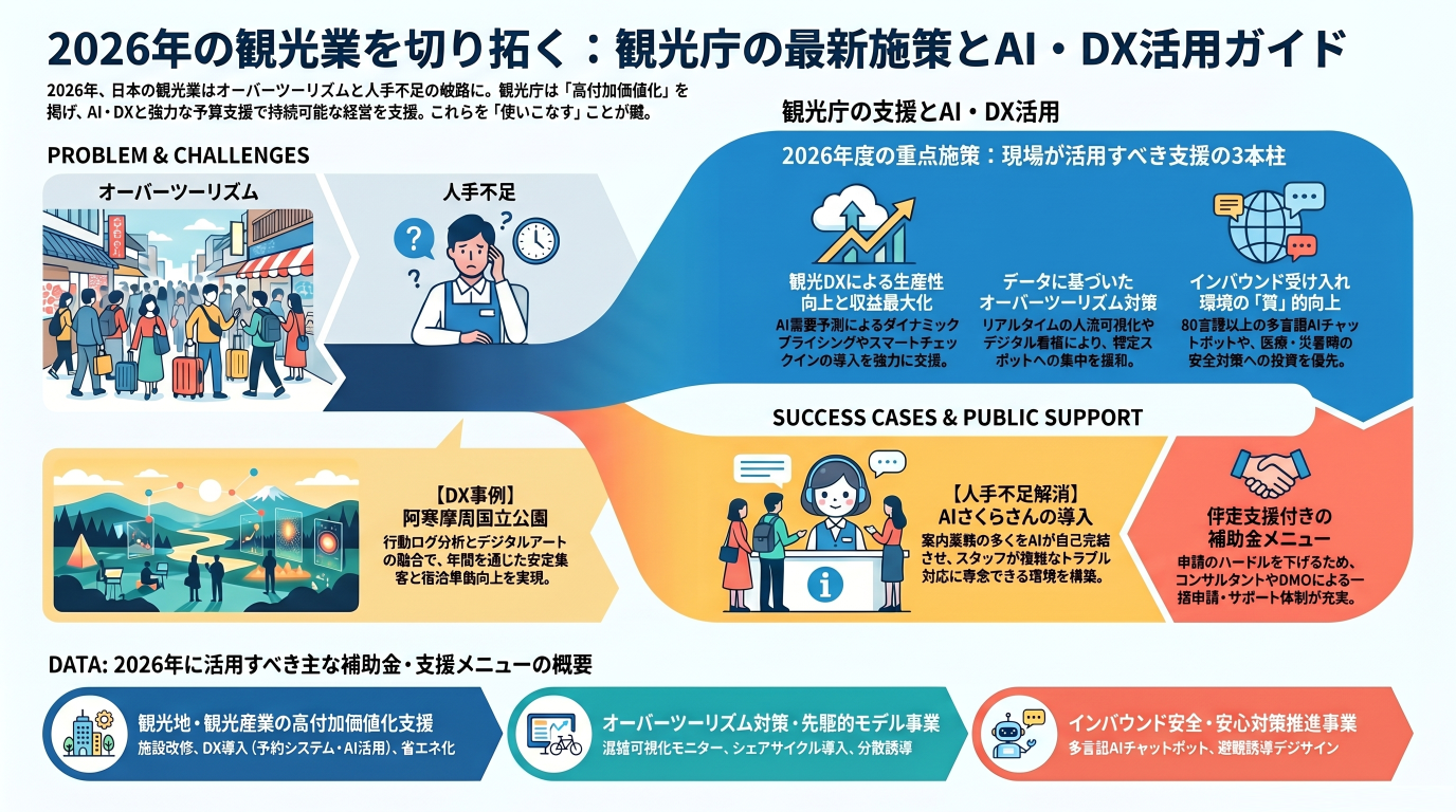 観光庁の最新施策と事例に学ぶ、観光業の課題解決アプローチとは？