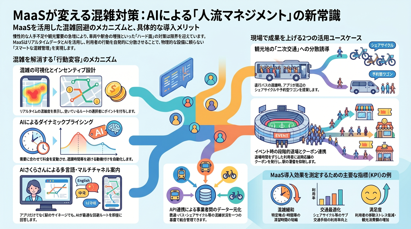MaaSで実現する混雑回避：快適な移動体験への第一歩