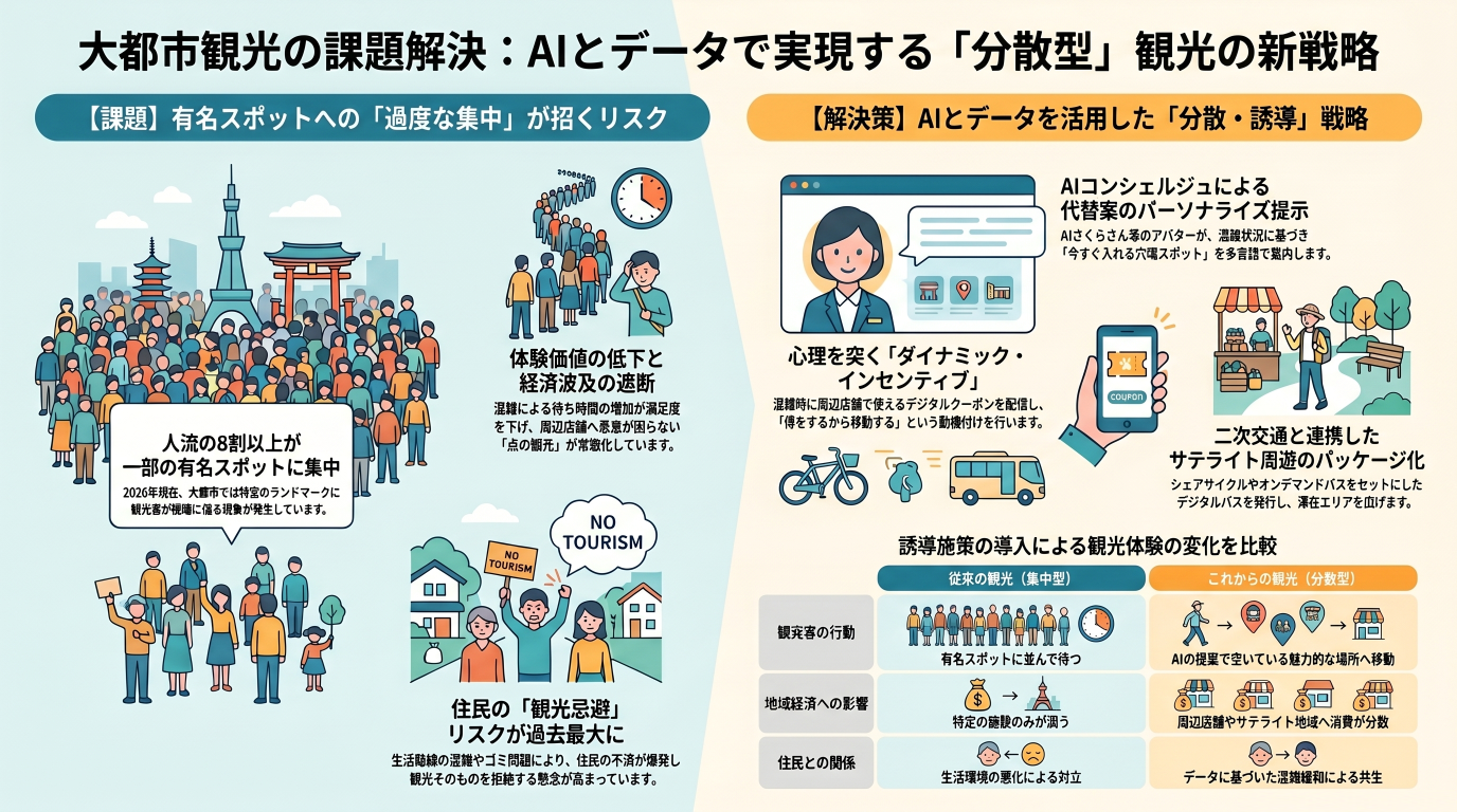 大都市観光の課題解決へ:誘導施策で広がる満足度の可能性