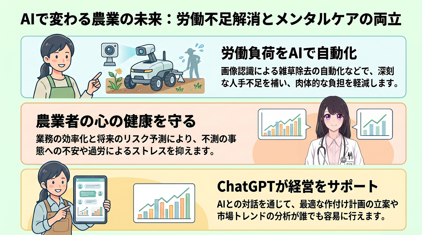 AIで変わる農業の未来:労働不足解消とメンタルケアの両立