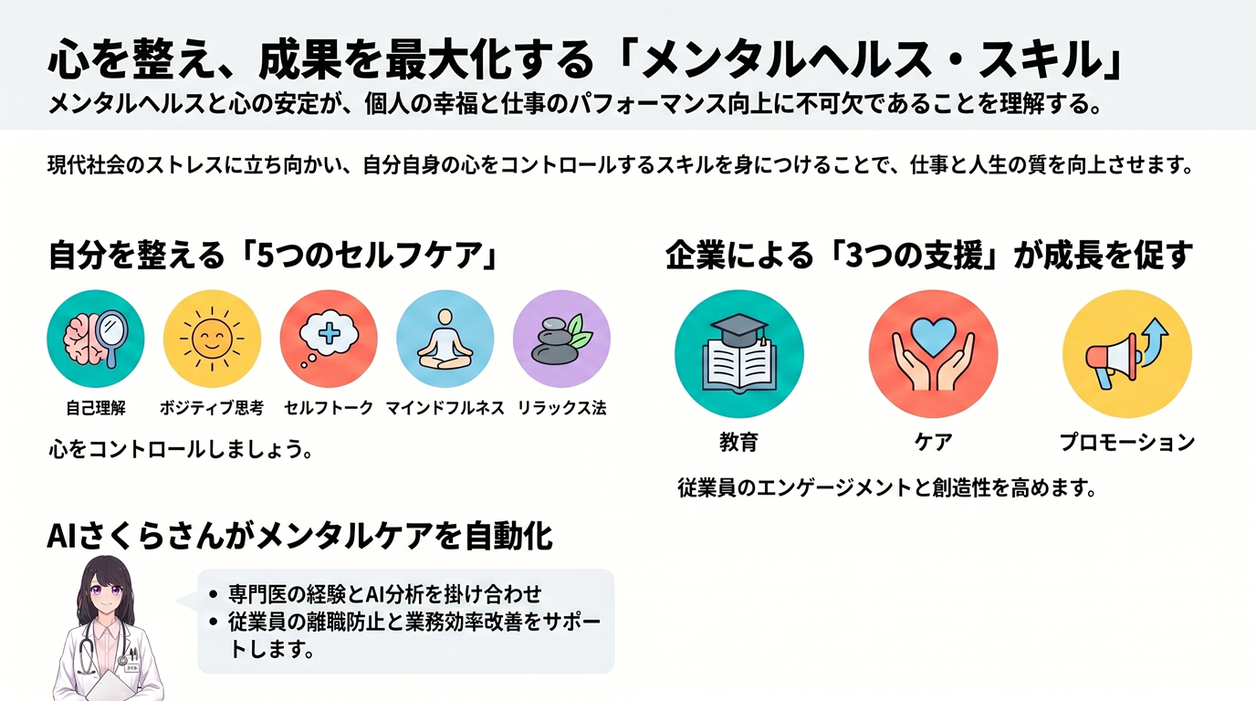 心を整え、成果を最大化する「メンタルヘルス·スキル」