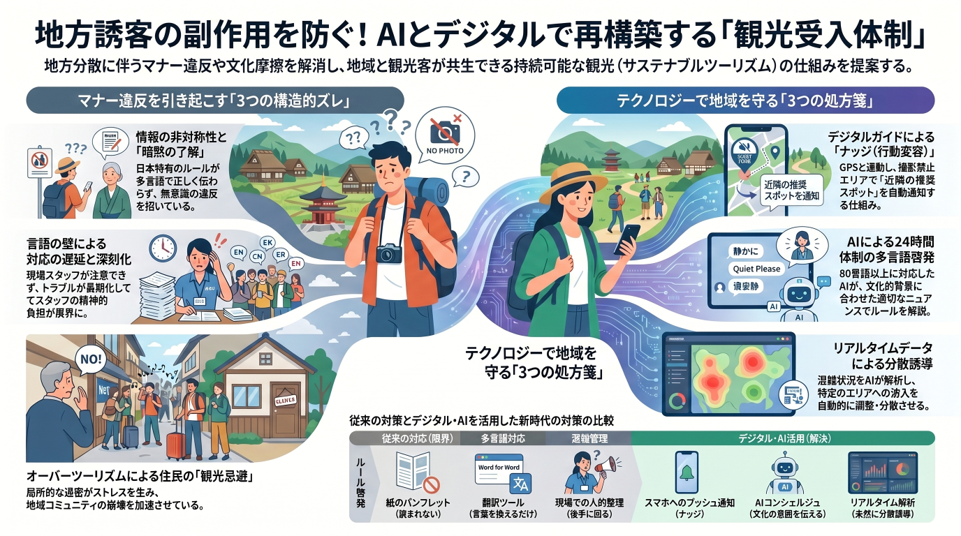 地方誘客が逆効果？マナー違反トラブルを防ぎ、観光地を守る「受入体制」の再構築