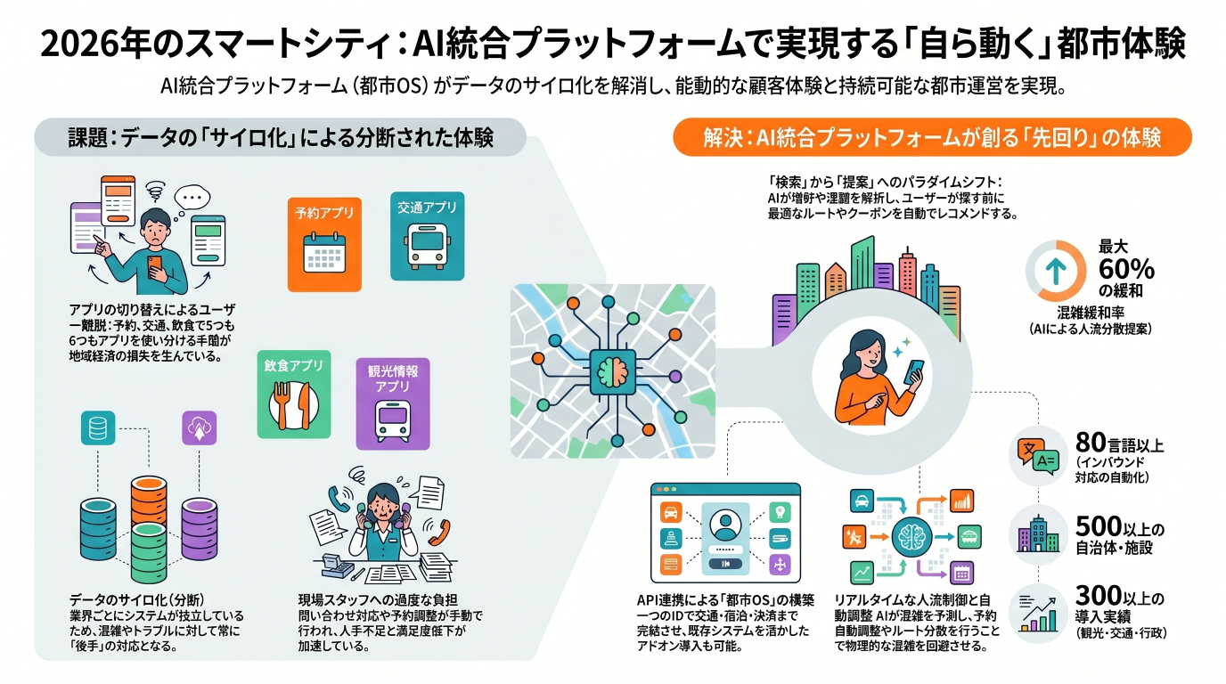 MaaS・観光・スマートシティを一体化！AI統合プラットフォームで変わる都市体験