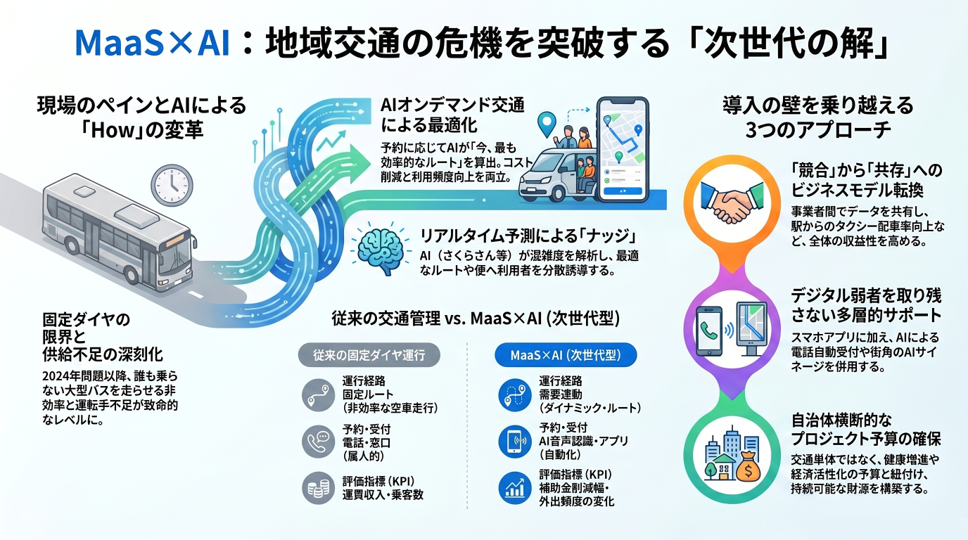 MaaSとAIが変える交通管理の未来：人手不足と赤字路線を突破する「次世代の解」