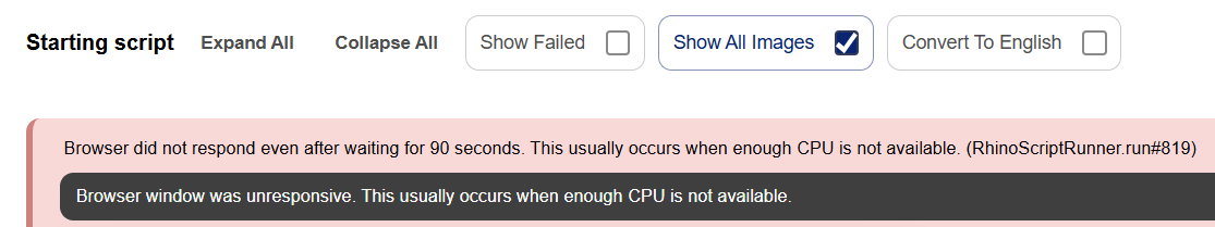 Screenshot - Browser did not respond