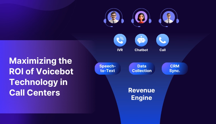 ROI of voicebot in a contact center with improved metrics like lead conversion and cost reduction.