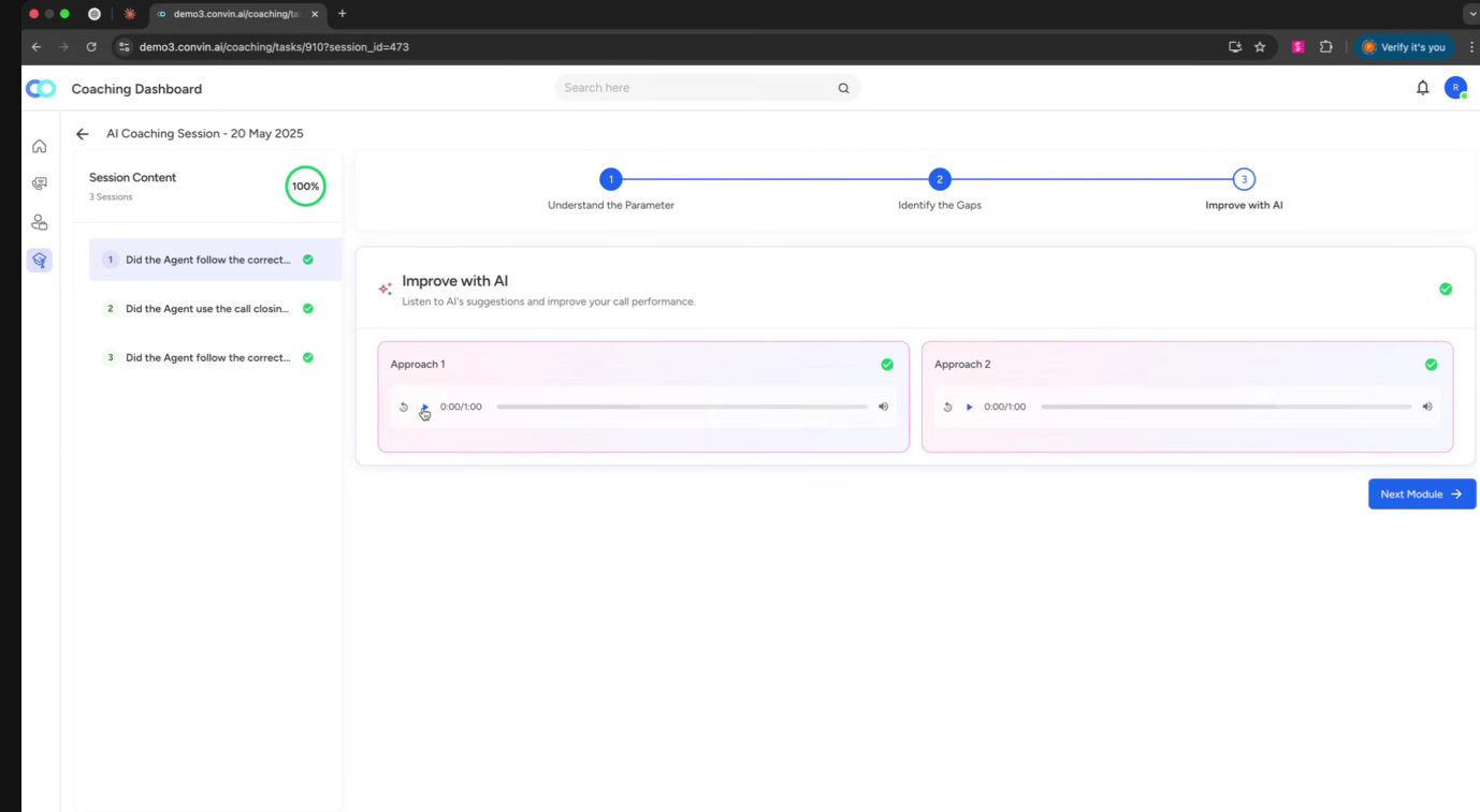 Real-time AI coaching is offered throughout, and not just during the call