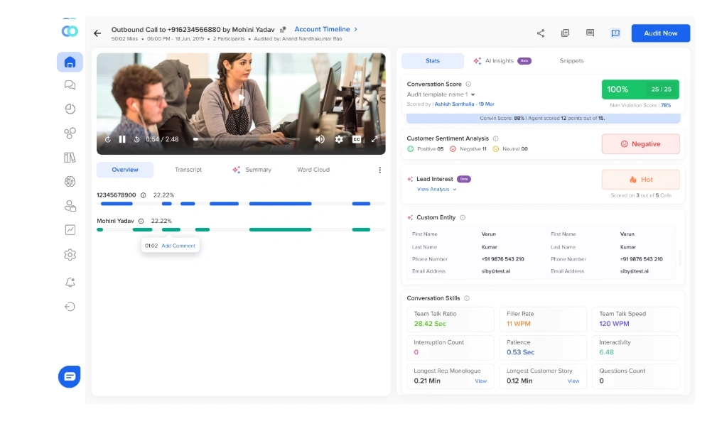 Customer sentiment analysis with Convin 