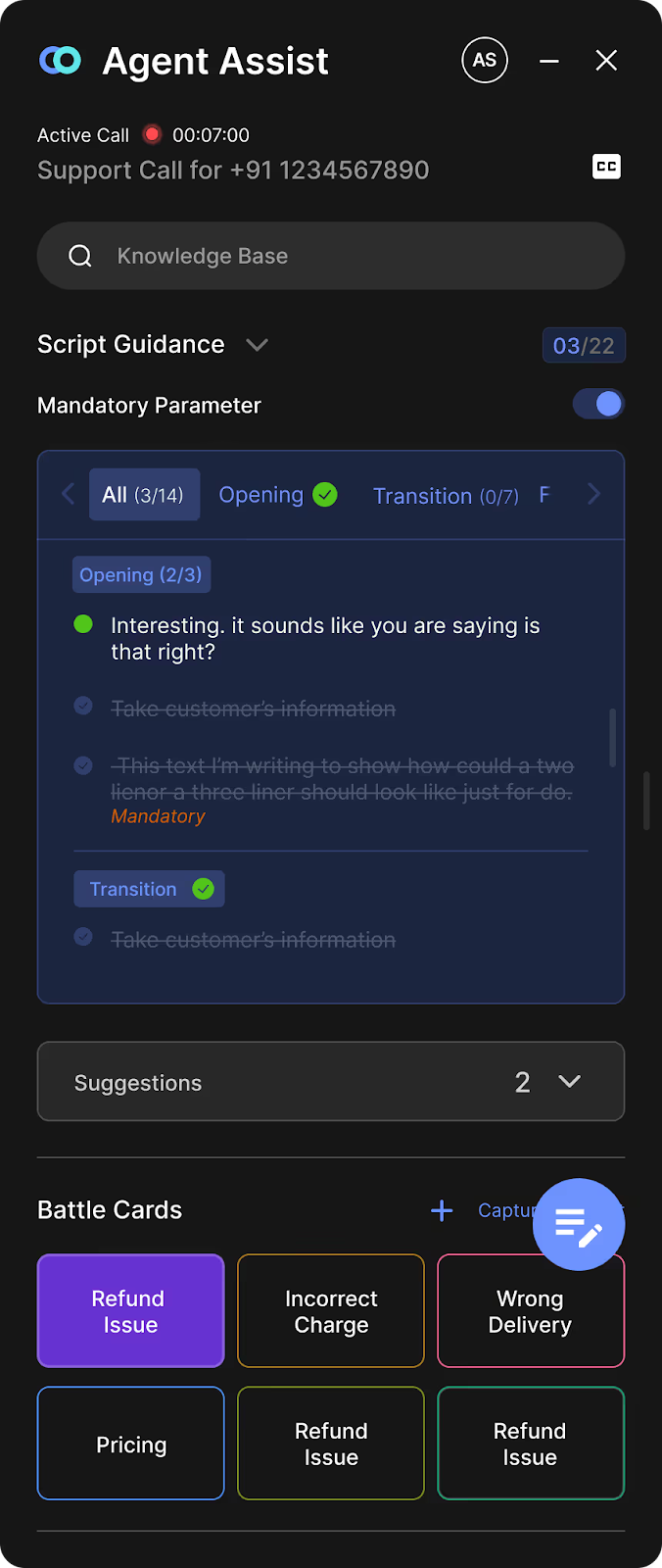Provide prompt feedback to agents during conversations with Convin’s call monitoring software.