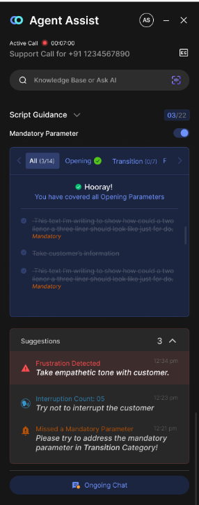 real-time agent assist for helping agents live during calls