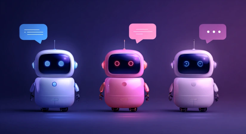 conversational AI chatbot robots illustration