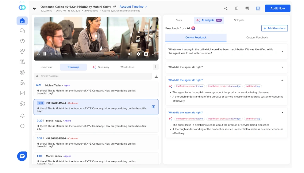 Convin’s Automated Quality Assurance dashboard for high quality control and monitoring of claims through Automation in Insurance