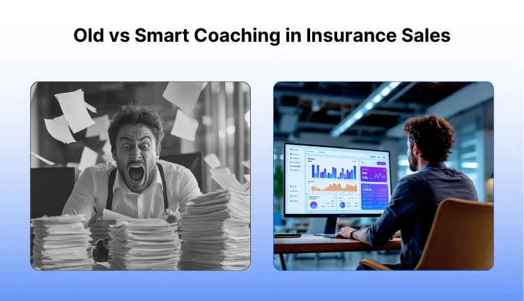Comparison of traditional vs AI-driven insurance sales coaching metrics