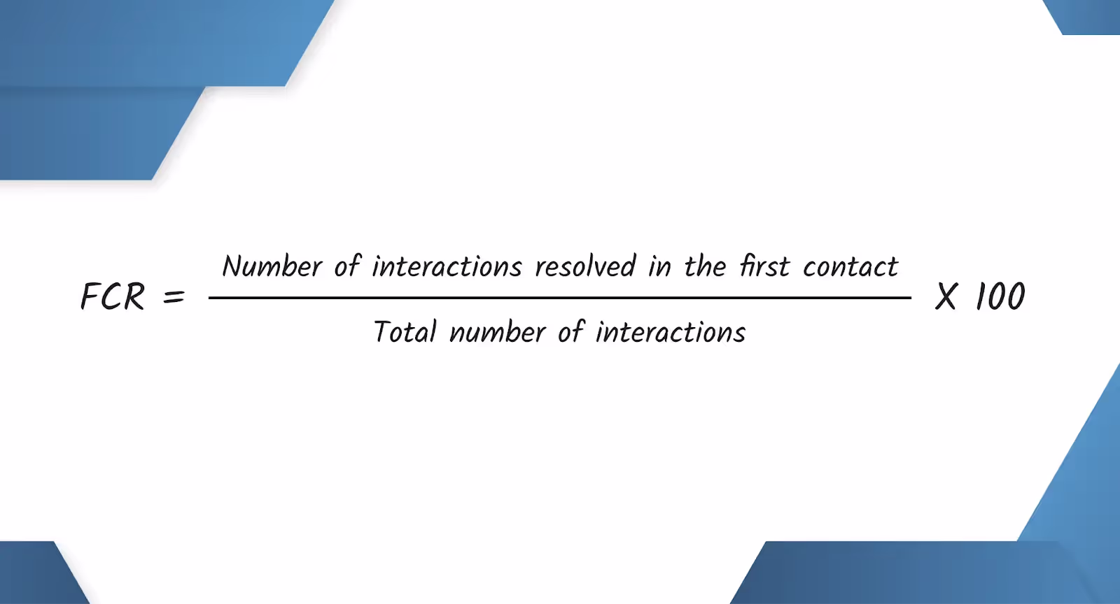 First call resolution formula used by ai tools for agent performance improvement