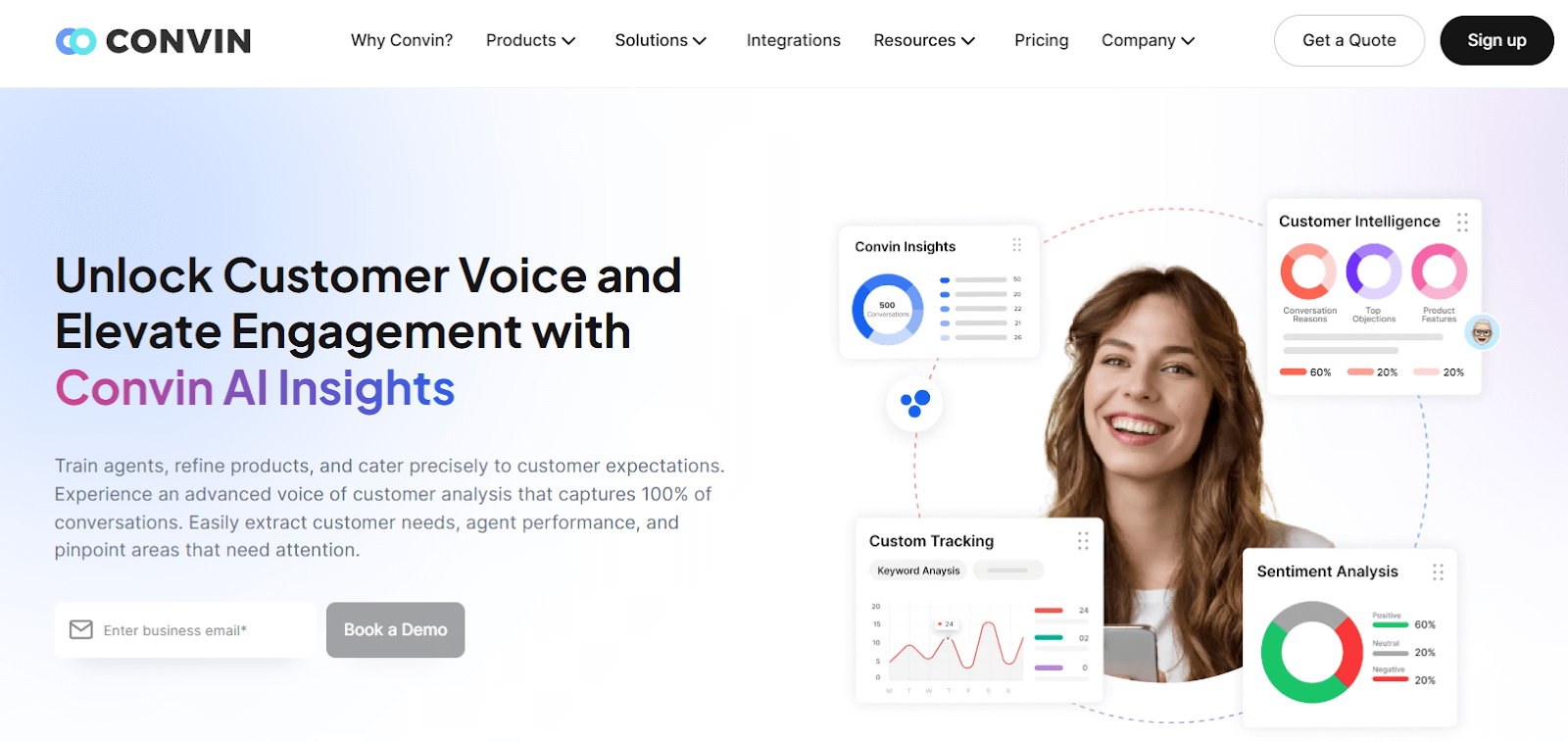 Convin's Customer Insight Tools provide AI-powered insights, automated call audits, and real-time agent coaching