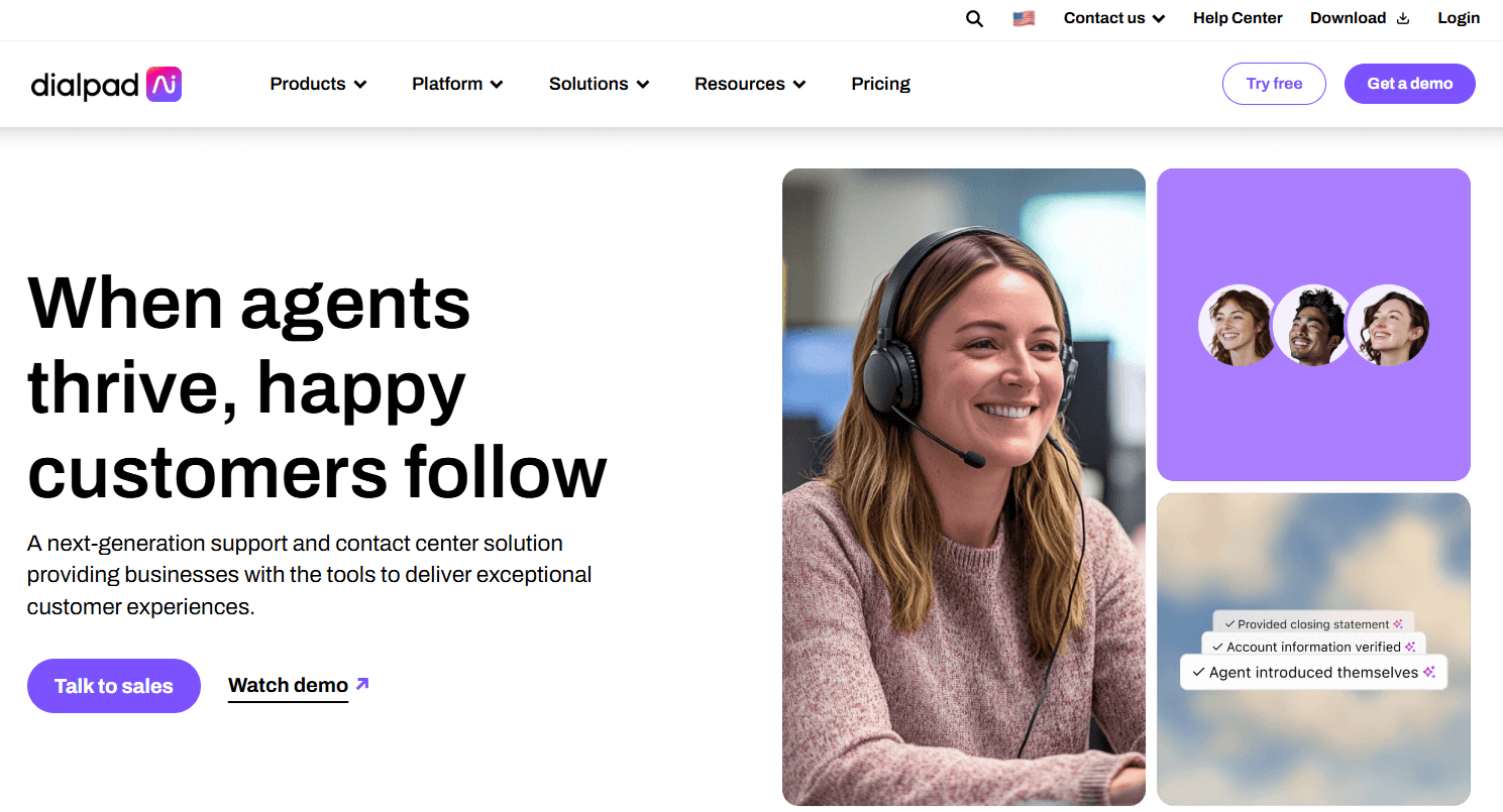 Dialpad Contact Center customer insight tools provide AI-driven voice intelligence and real-time insights