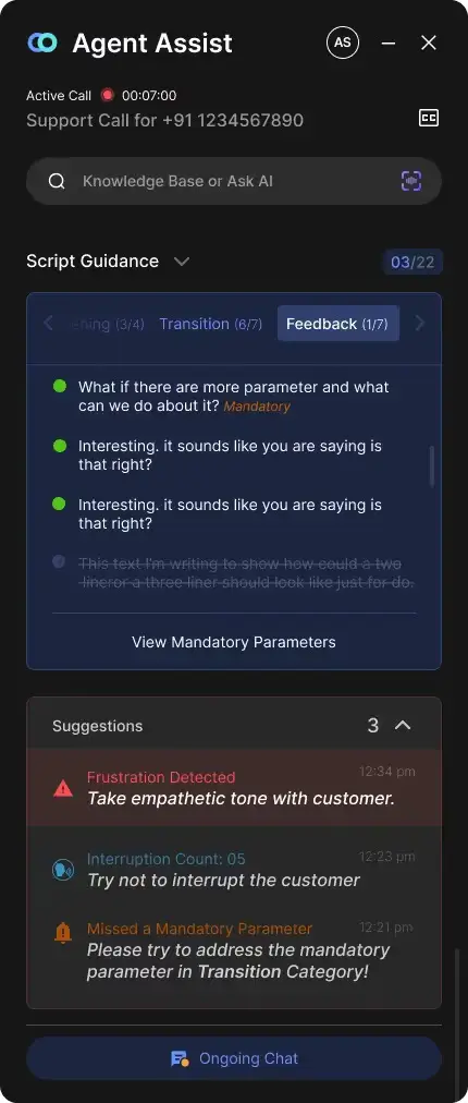Real-time script guidance for seamless customer support