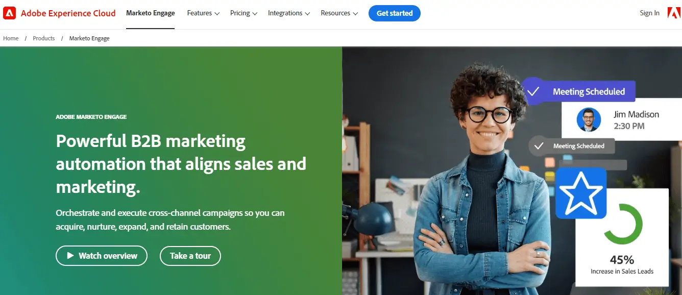 Adobe Marketo Product Page