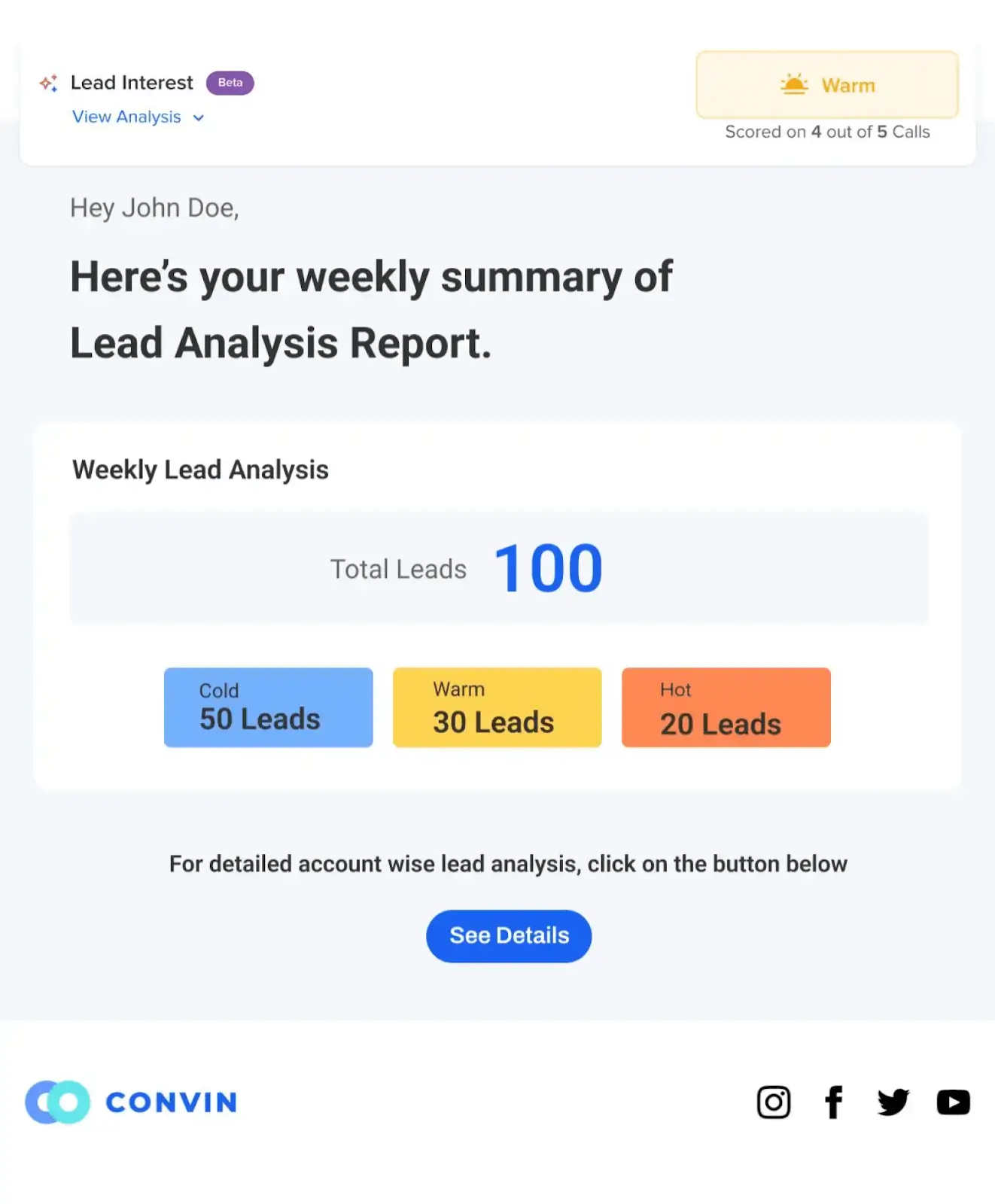 Convin’s Lead Interest tool