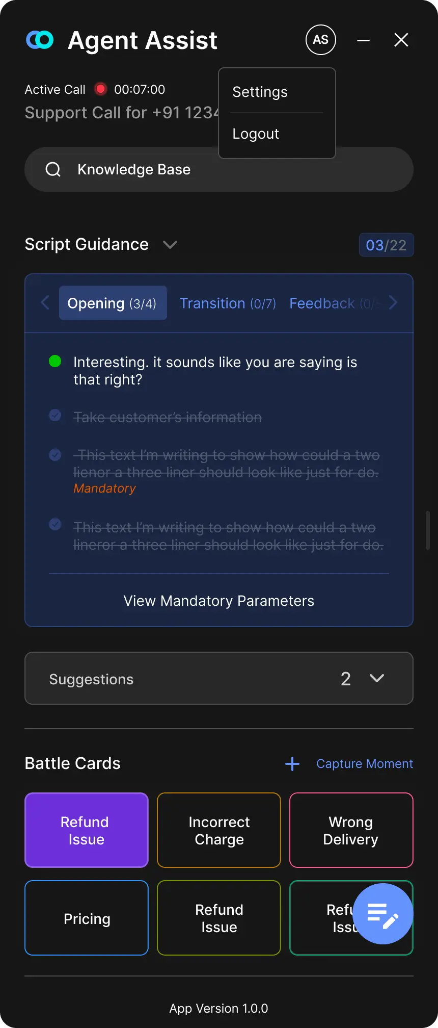 Agent Coaching and Real-Time Feedback