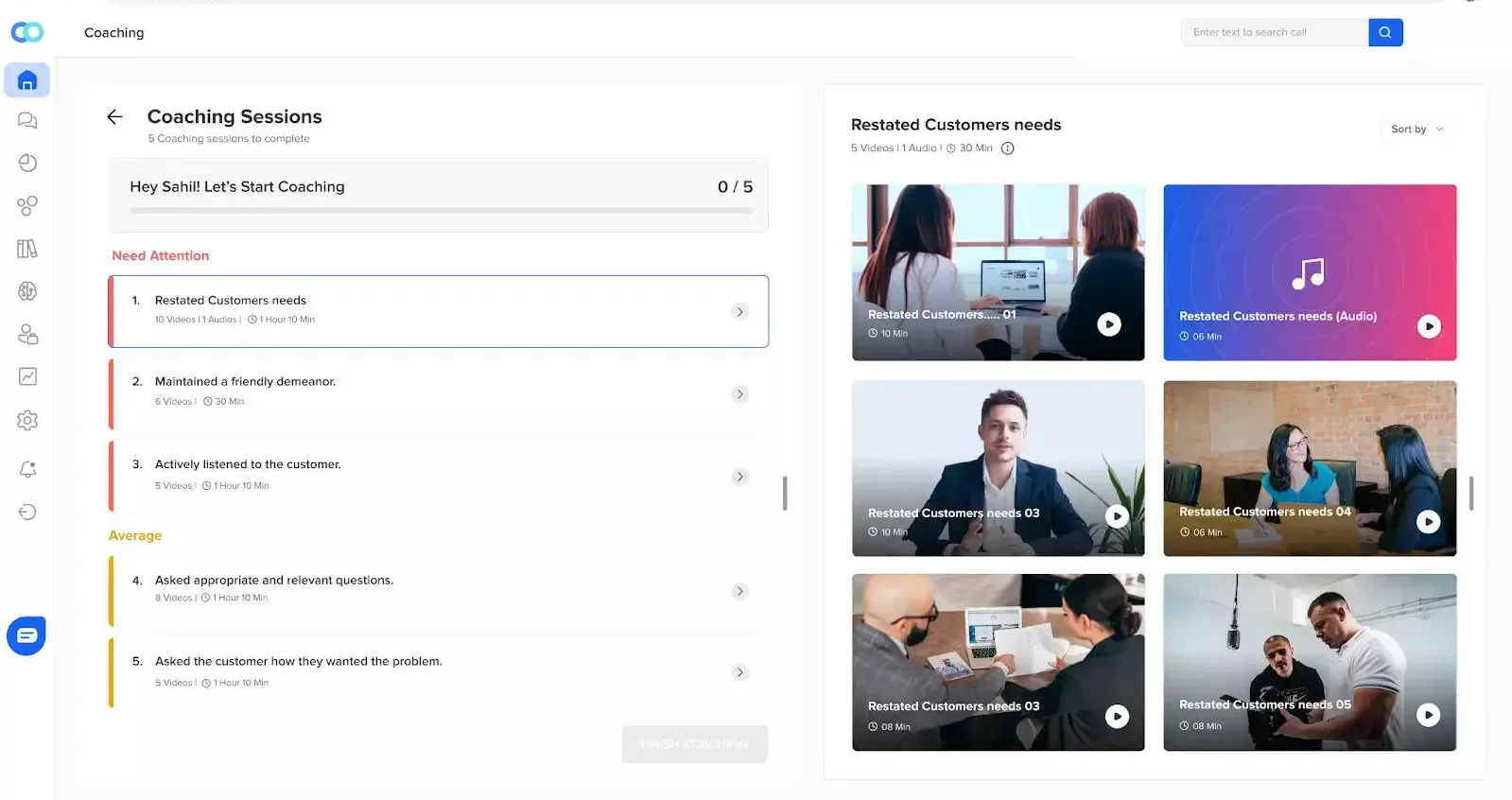 AI-driven live coaching sessions