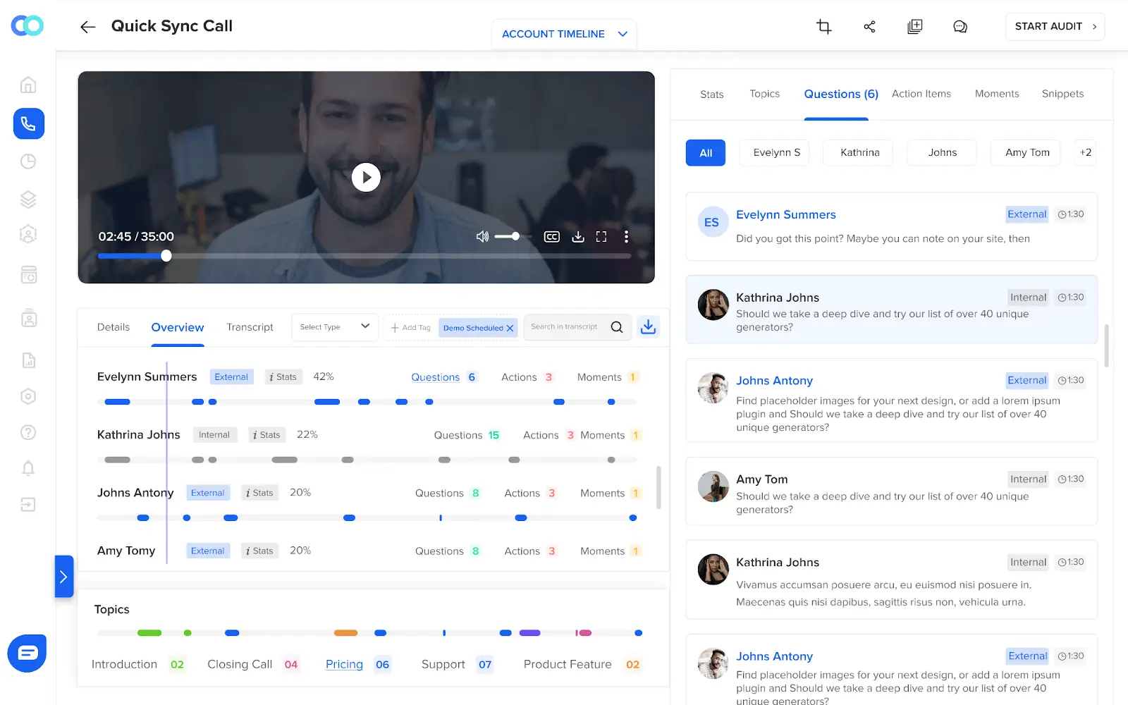 Capture call notes and access transcriptions