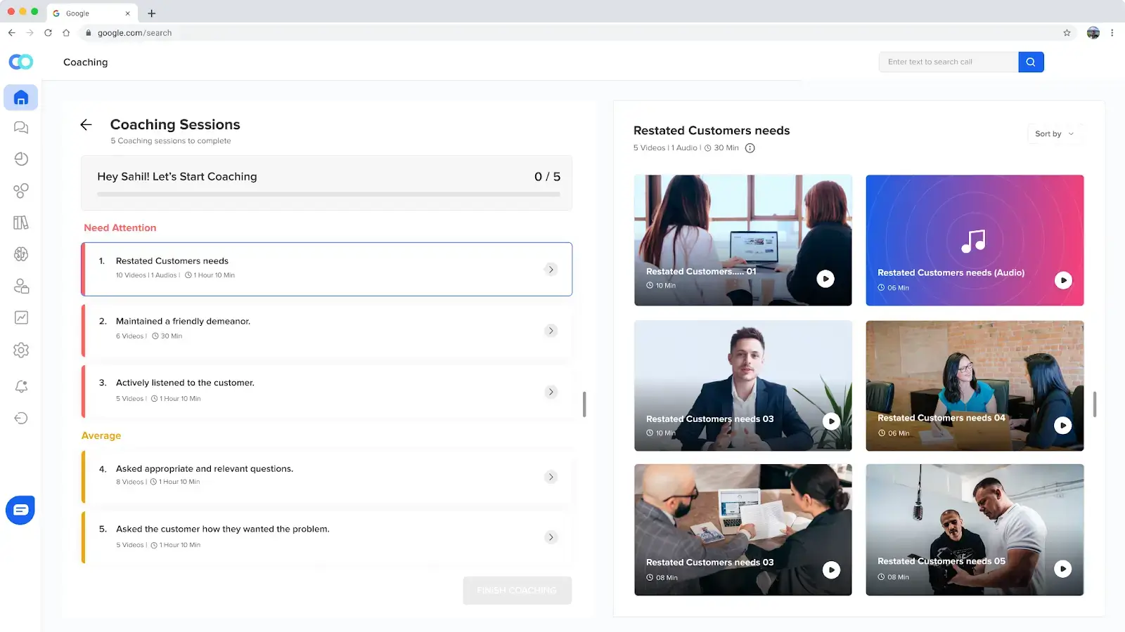 AI-driven live coaching sessions
