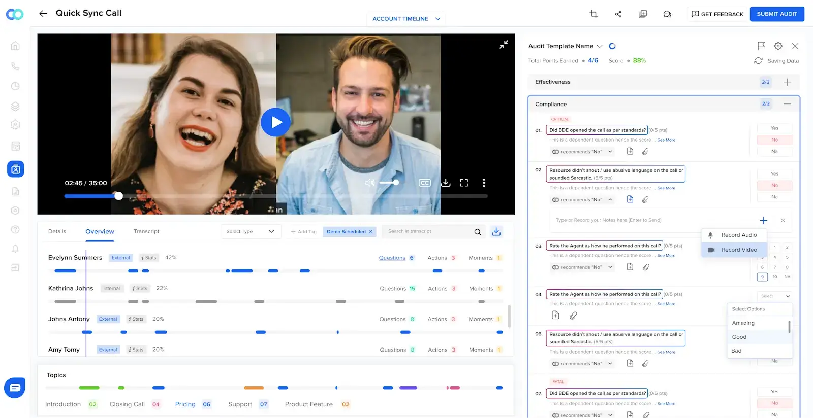 Convin contact center automation- Auto QA