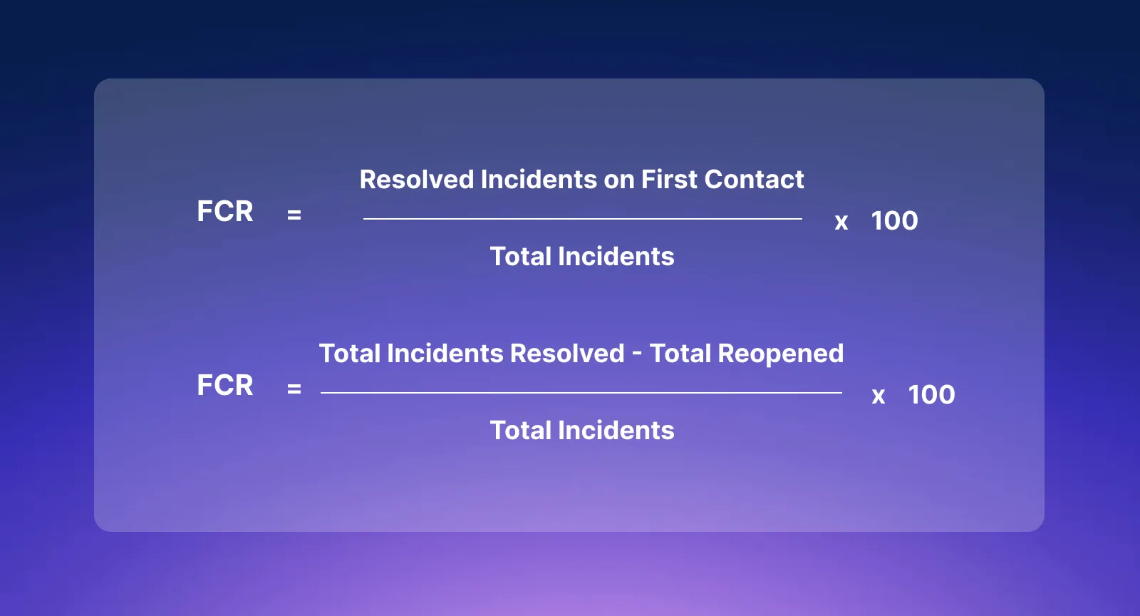 First call resolution formula