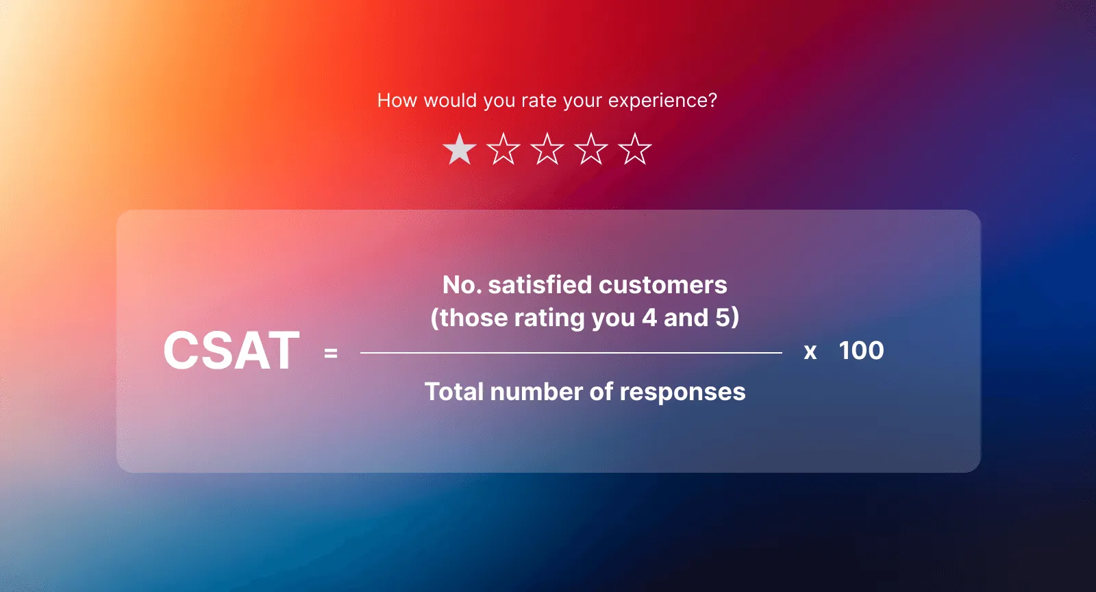 Customer satisfaction score work formula