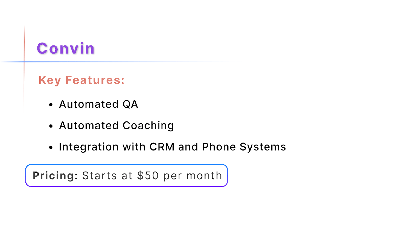Convin Call Center Quality Monitoring Software